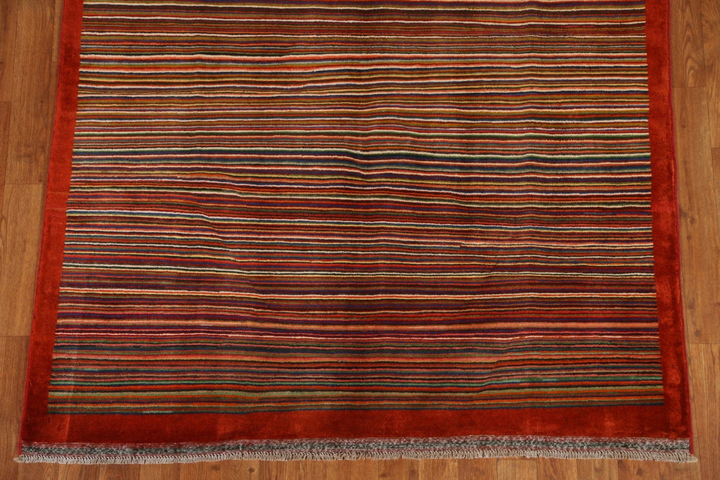 Striped Gabbeh Oriental Area Rug 5x6