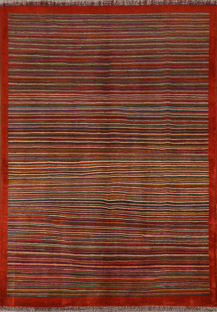 Striped Gabbeh Oriental Area Rug 5x6