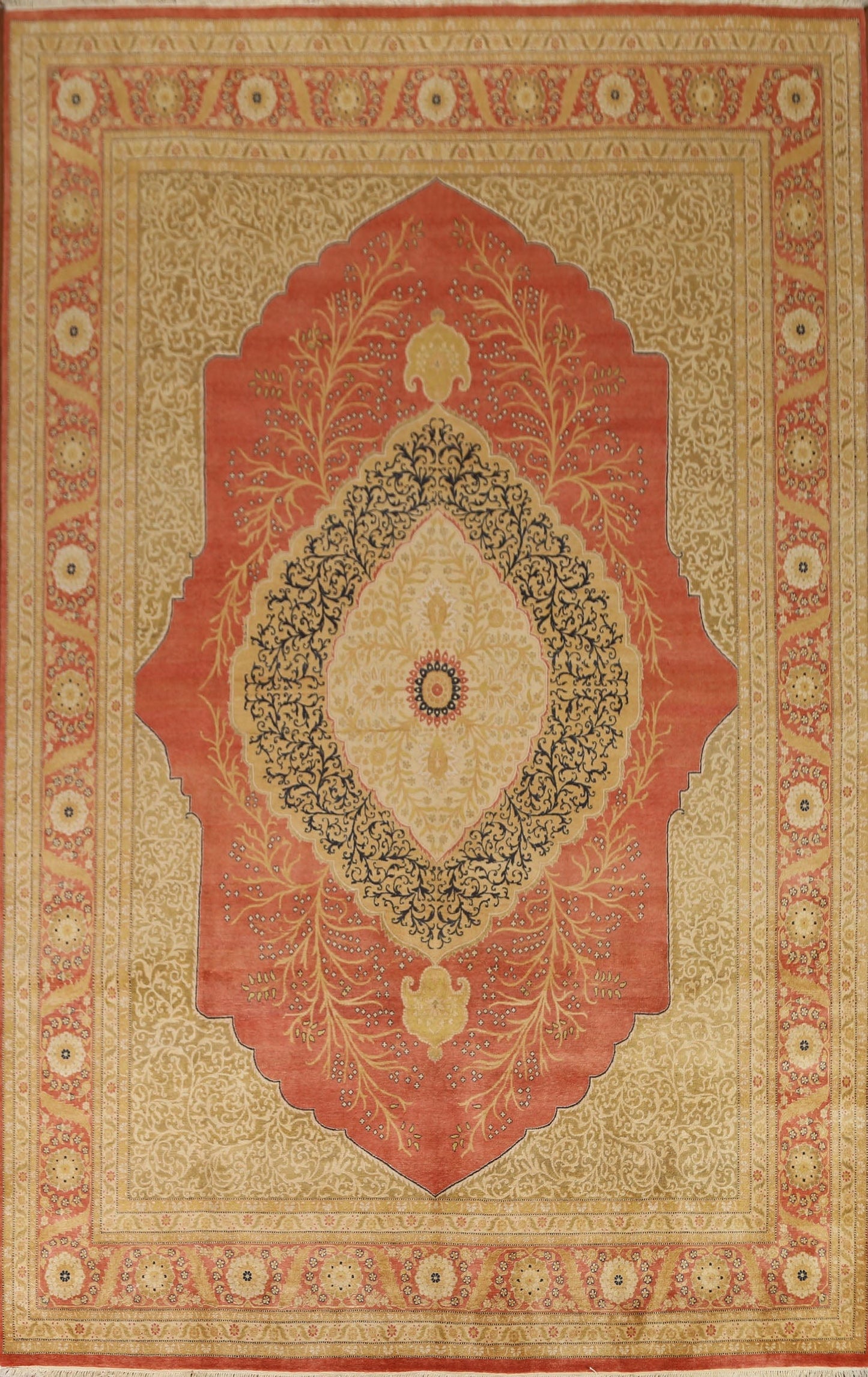 Vegetable Dye Tabriz Haj Jalili Oriental Area Rug 9x12