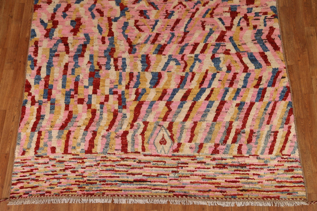 Pink Moroccan Handmade Area Rug 7x10