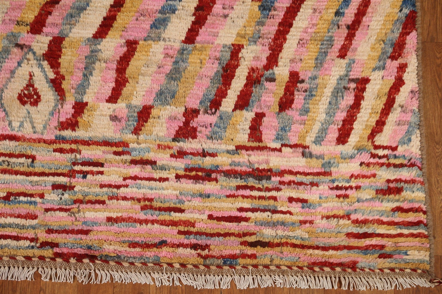 Pink Moroccan Handmade Area Rug 7x10