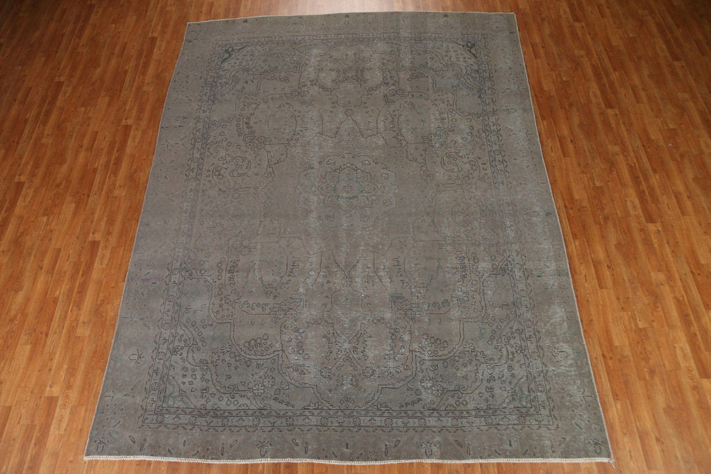 Over-Dyed Distressed Tabriz Persian Area Rug 9x12