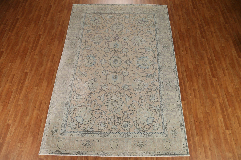 Distressed Muted Tabriz Persian Area Rug 8x12