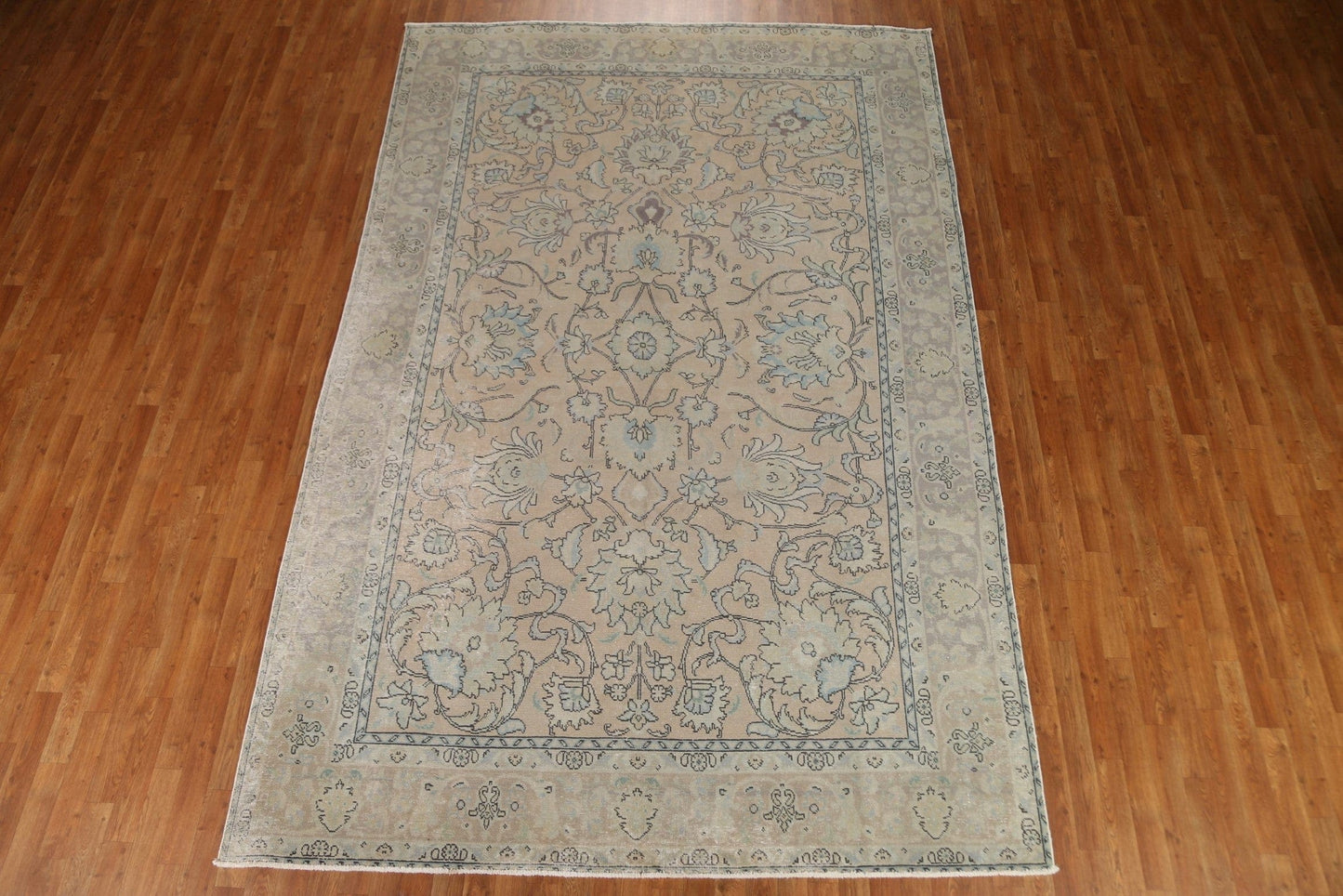 Distressed Muted Tabriz Persian Area Rug 8x12