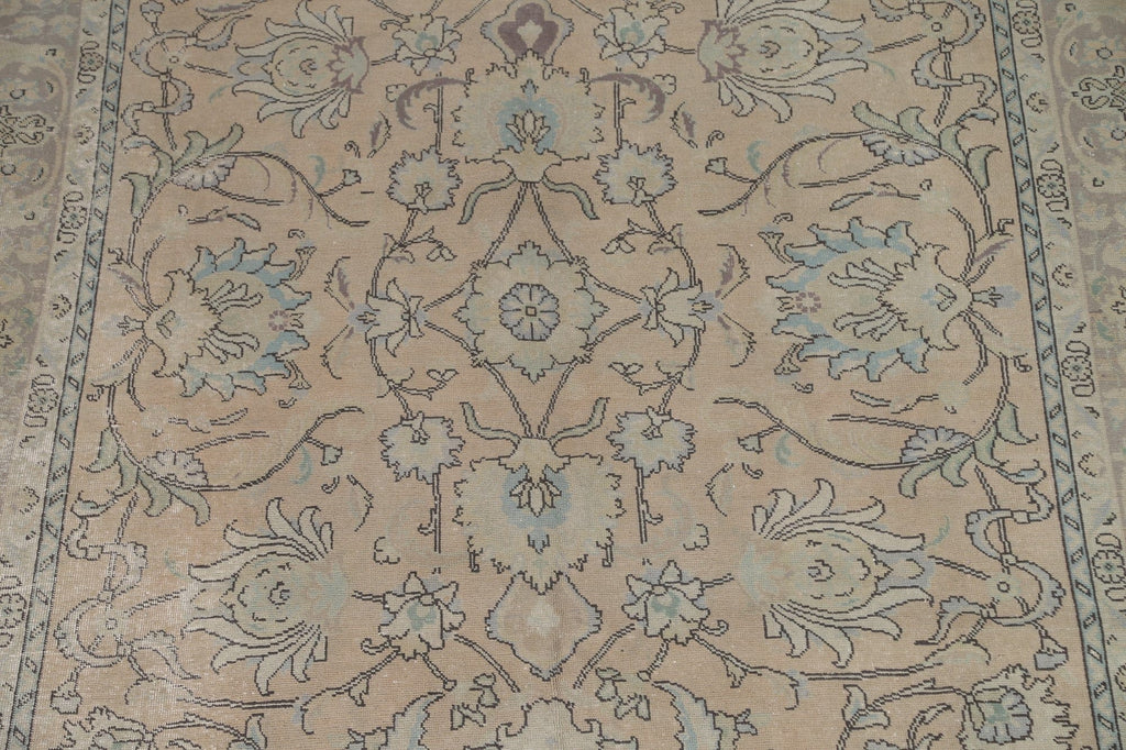 Distressed Muted Tabriz Persian Area Rug 8x12