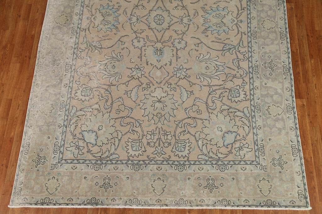 Distressed Muted Tabriz Persian Area Rug 8x12