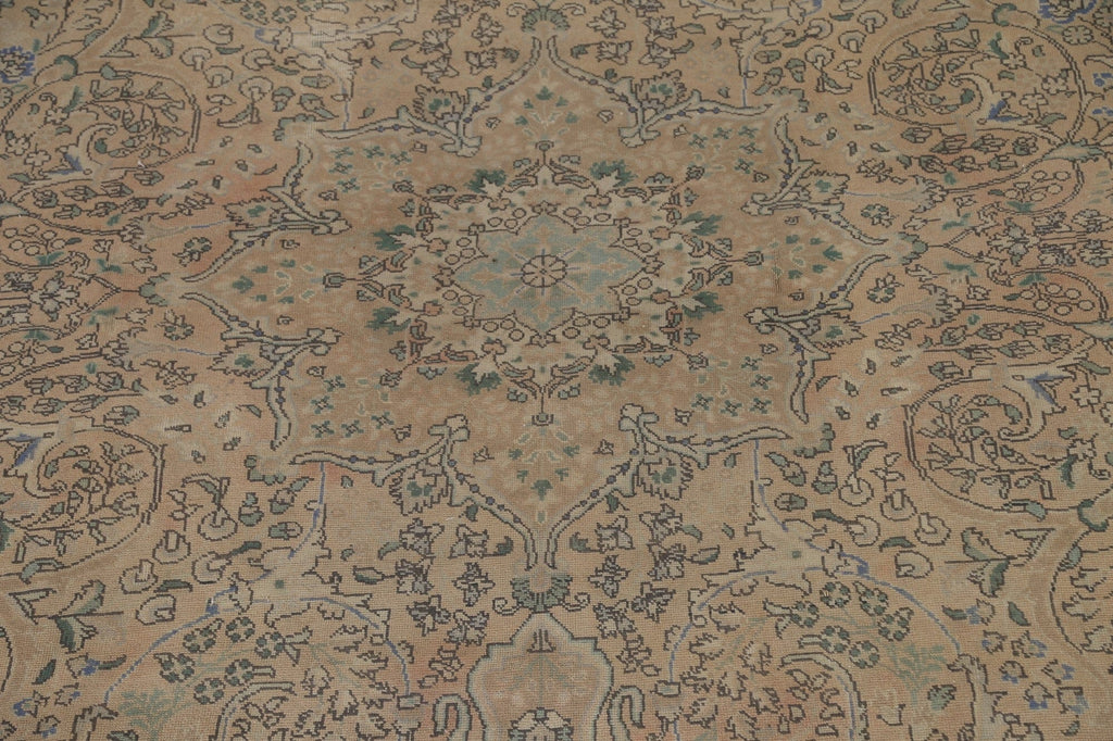 Distressed Wool Tabriz Persian Area Rug 10x13