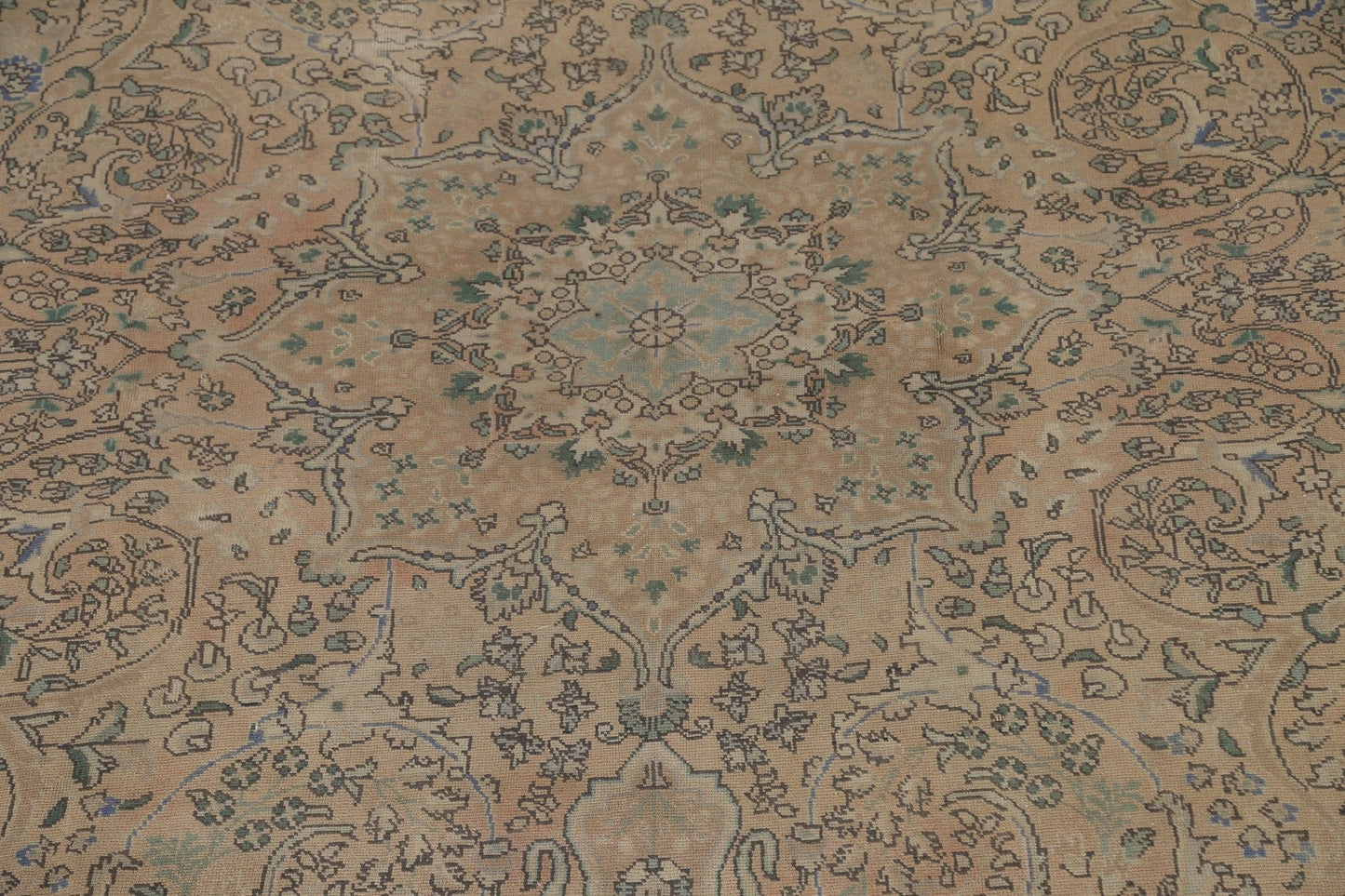 Distressed Wool Tabriz Persian Area Rug 10x13