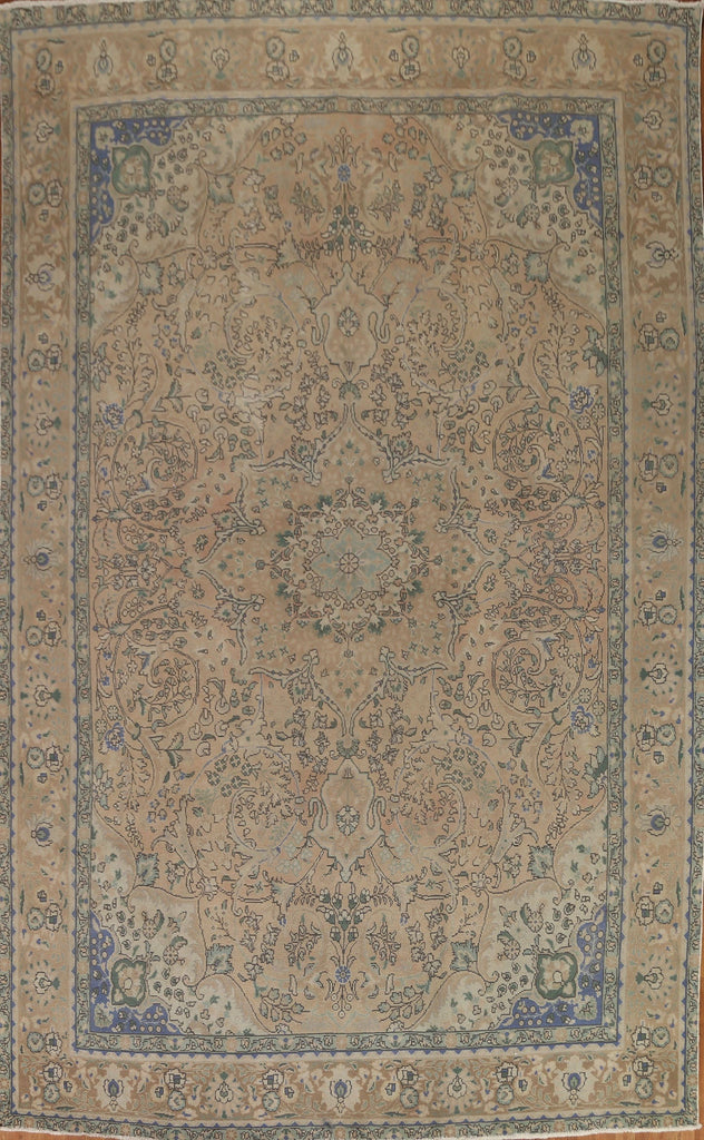 Distressed Wool Tabriz Persian Area Rug 10x13