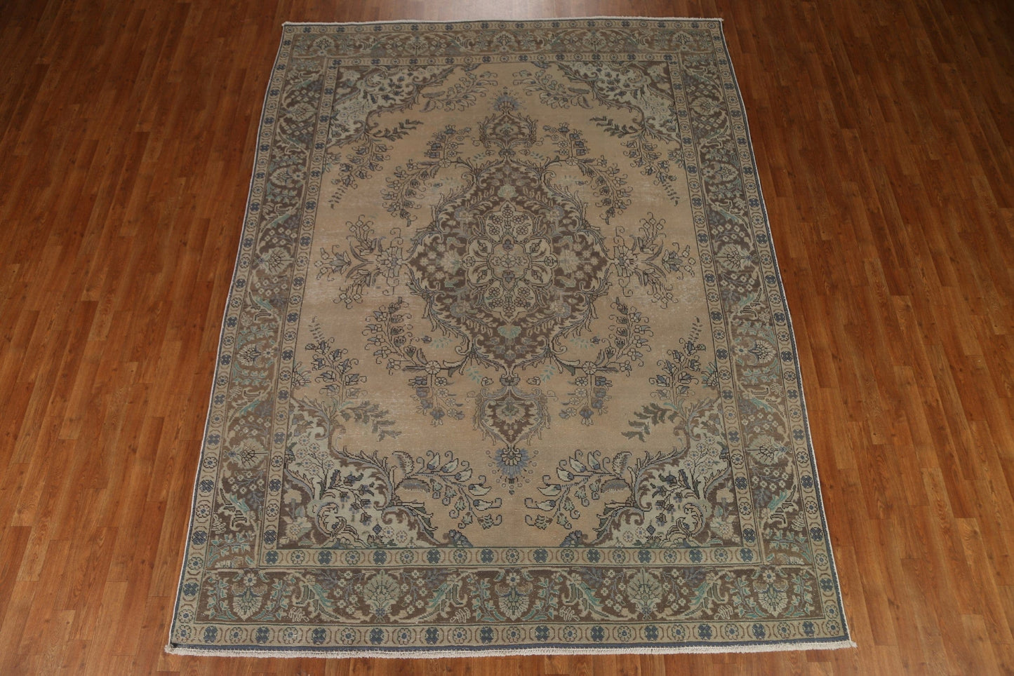 Distressed Wool Tabriz Persian Area Rug 8x11