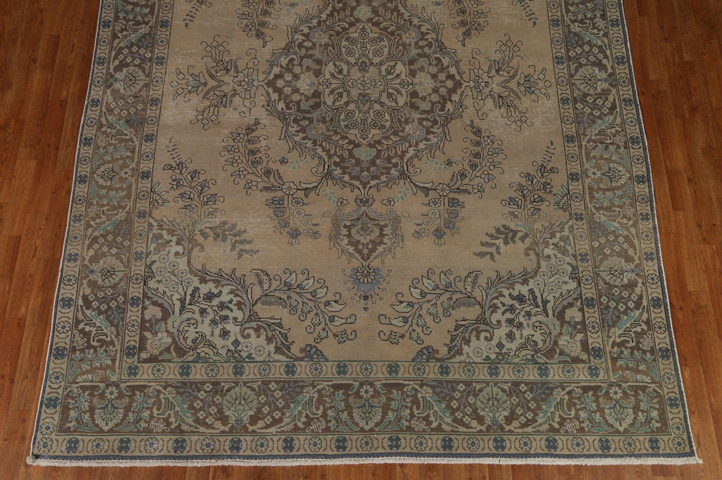 Distressed Wool Tabriz Persian Area Rug 8x11