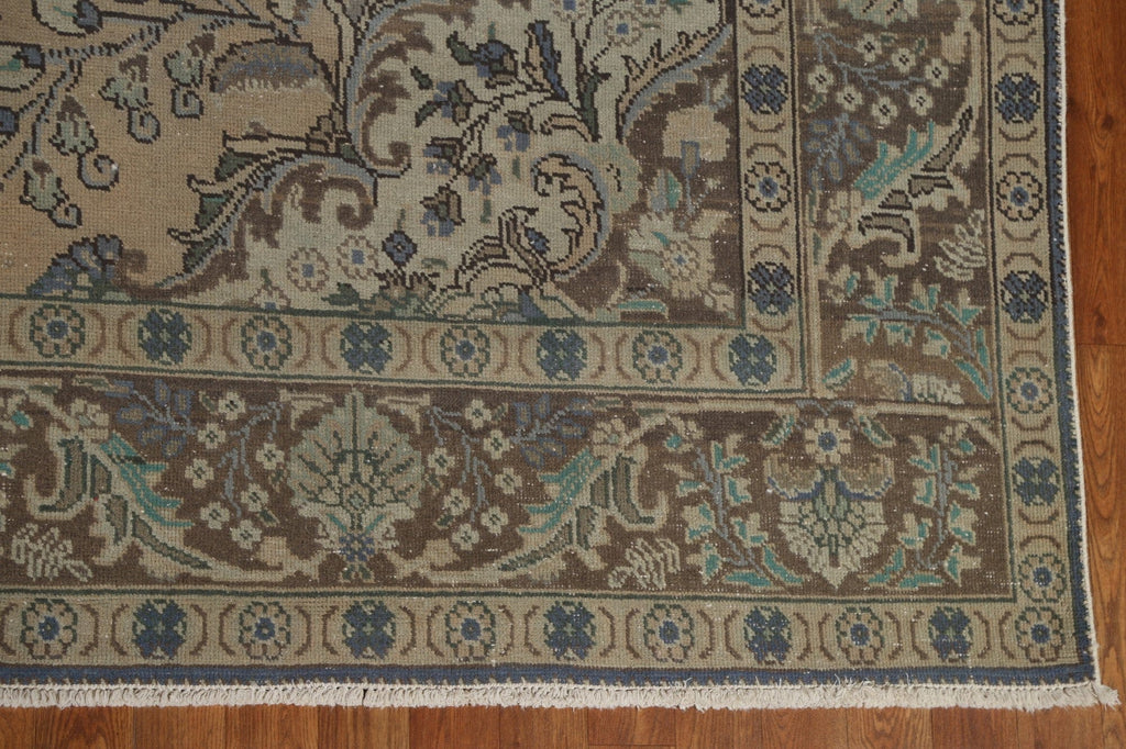 Distressed Wool Tabriz Persian Area Rug 8x11