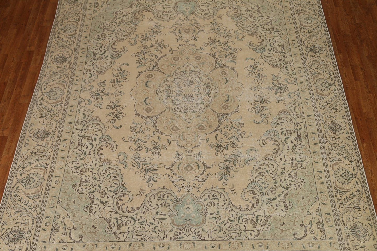 Distressed Floral Tabriz Persian Area Rug 9x12