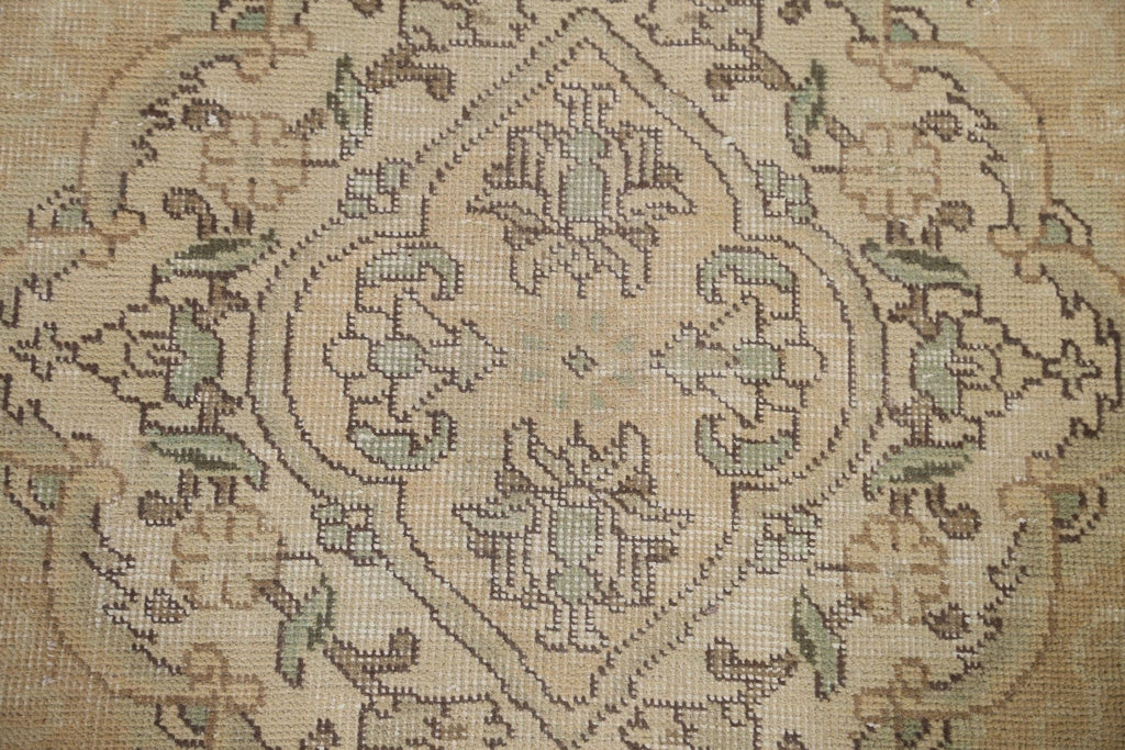 Distressed Floral Tabriz Persian Area Rug 9x12