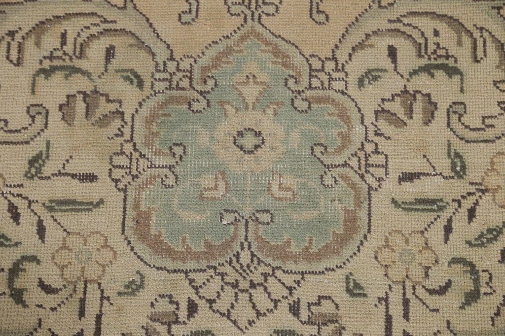 Distressed Floral Tabriz Persian Area Rug 9x12