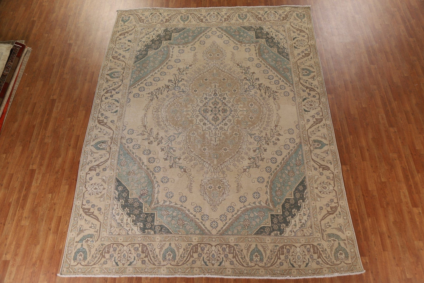 Distressed Wool Tabriz Persian Area Rug 10x13