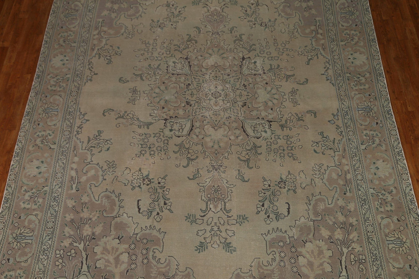 Distressed Wool Tabriz Persian Area Rug 9x13