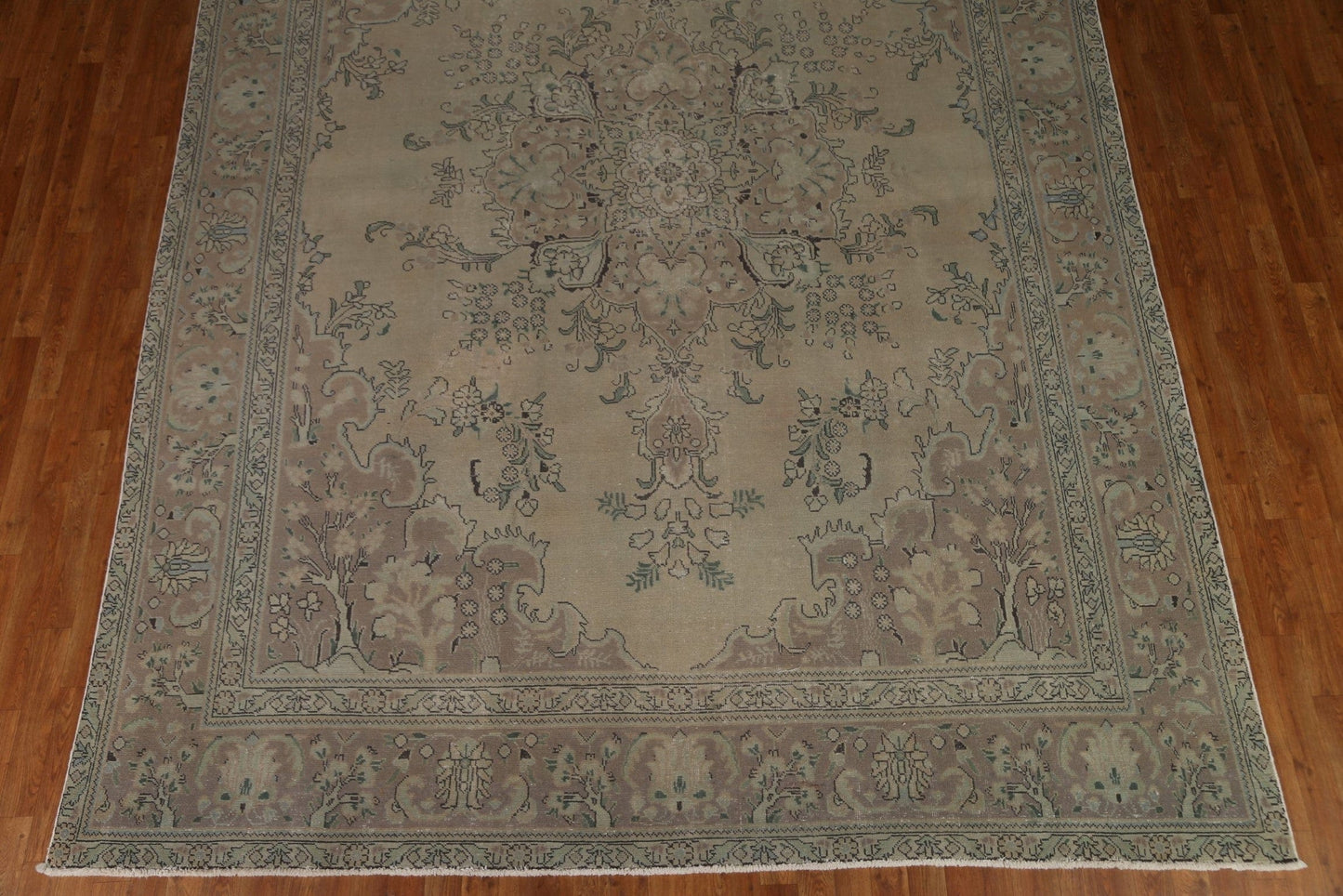 Distressed Wool Tabriz Persian Area Rug 9x13