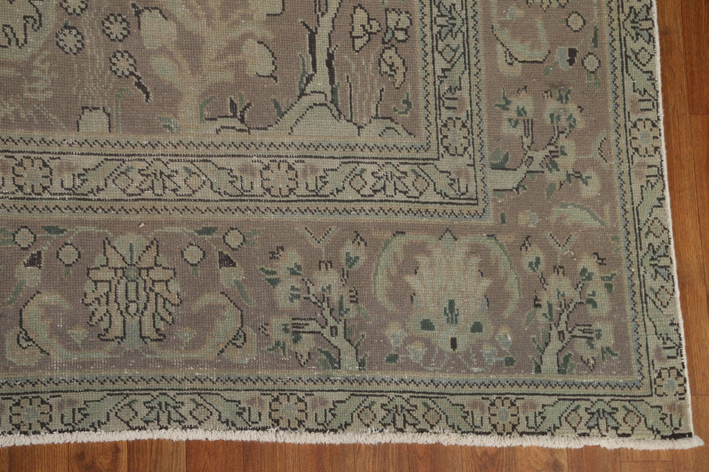 Distressed Wool Tabriz Persian Area Rug 9x13