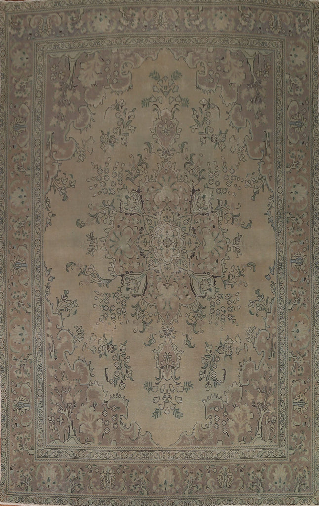 Distressed Wool Tabriz Persian Area Rug 9x13