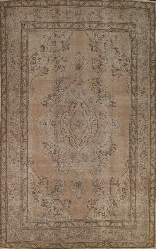 Distressed Wool Tabriz Persian Area Rug 8x11