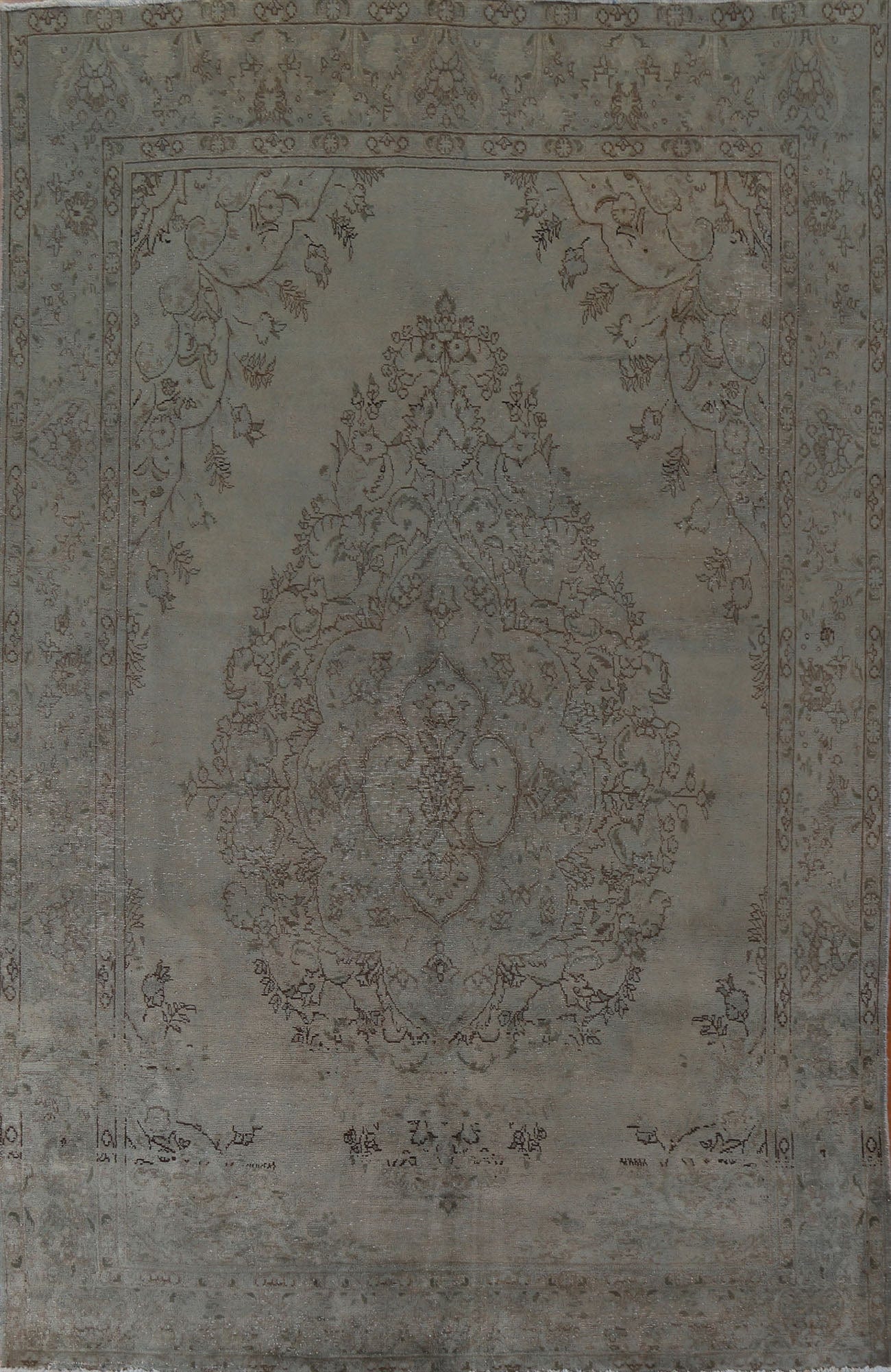 Distressed Over-Dyed Tabriz Persian Area Rug 6x9