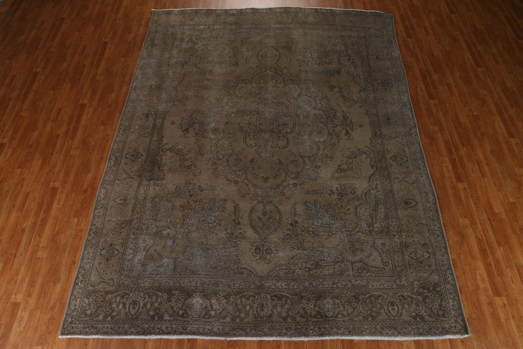 Distressed Over-Dyed Tabriz Persian Area Rug 10x13