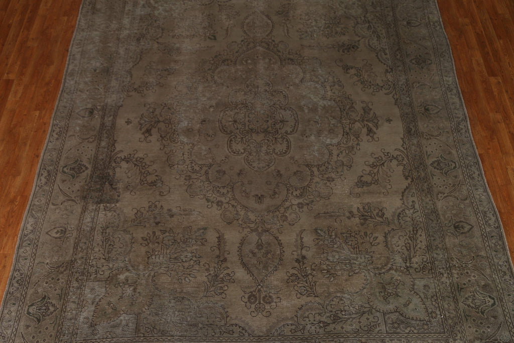 Distressed Over-Dyed Tabriz Persian Area Rug 10x13