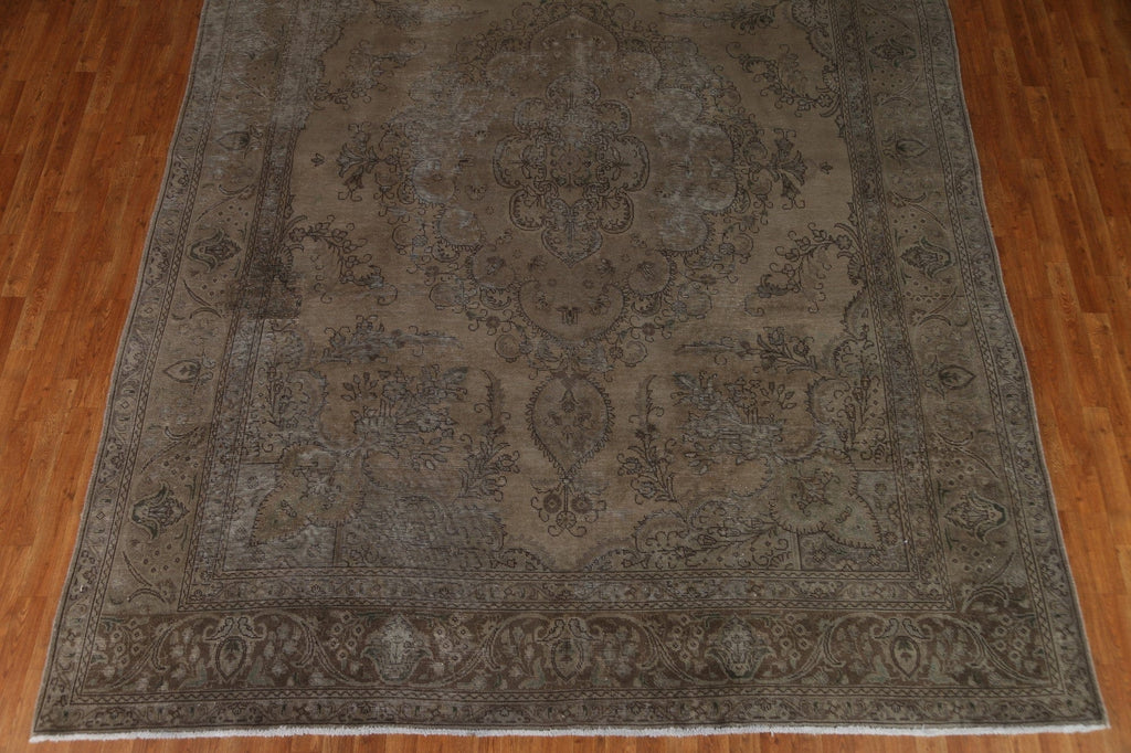 Distressed Over-Dyed Tabriz Persian Area Rug 10x13