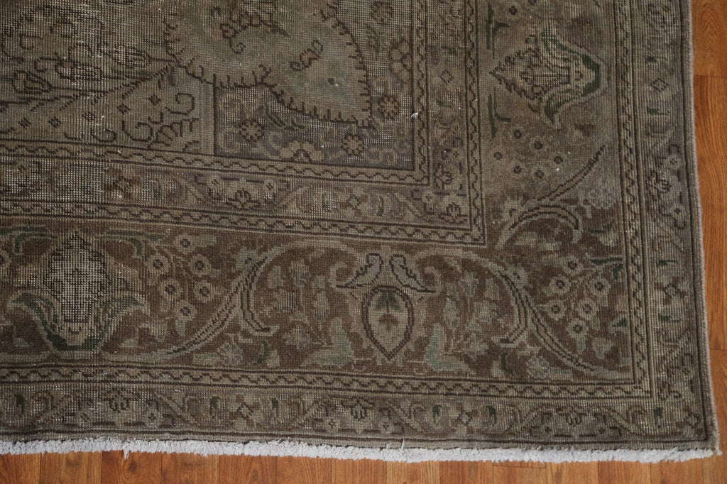 Distressed Over-Dyed Tabriz Persian Area Rug 10x13