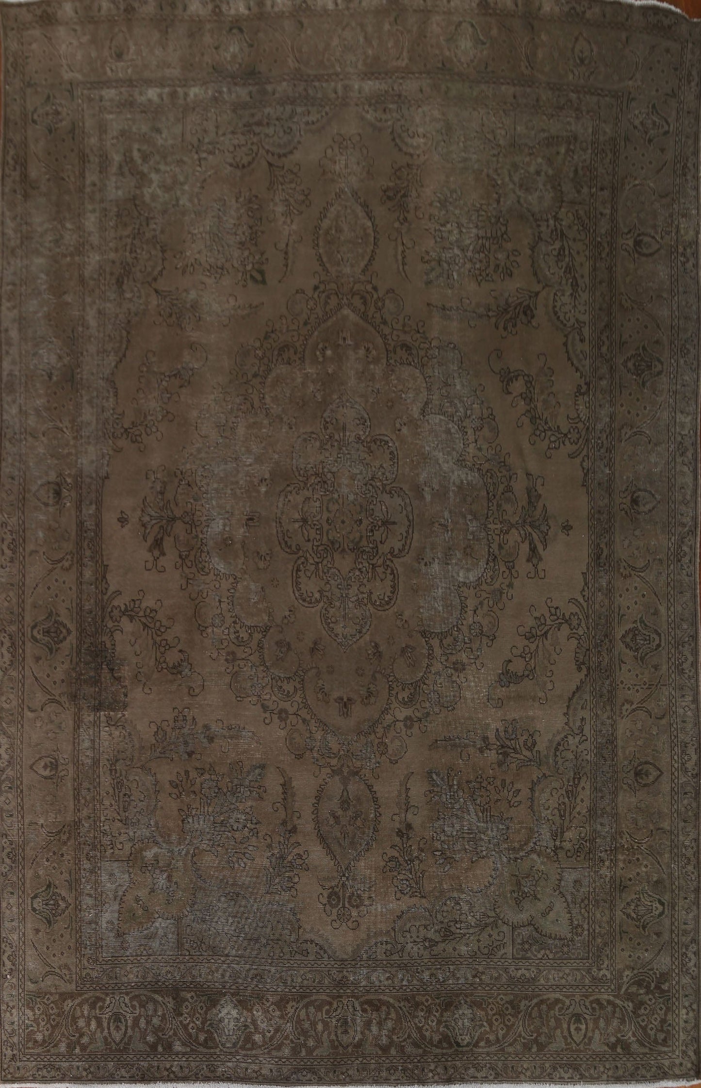 Distressed Over-Dyed Tabriz Persian Area Rug 10x13