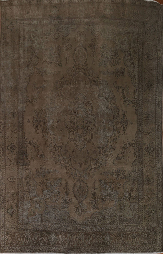 Distressed Over-Dyed Tabriz Persian Area Rug 10x13