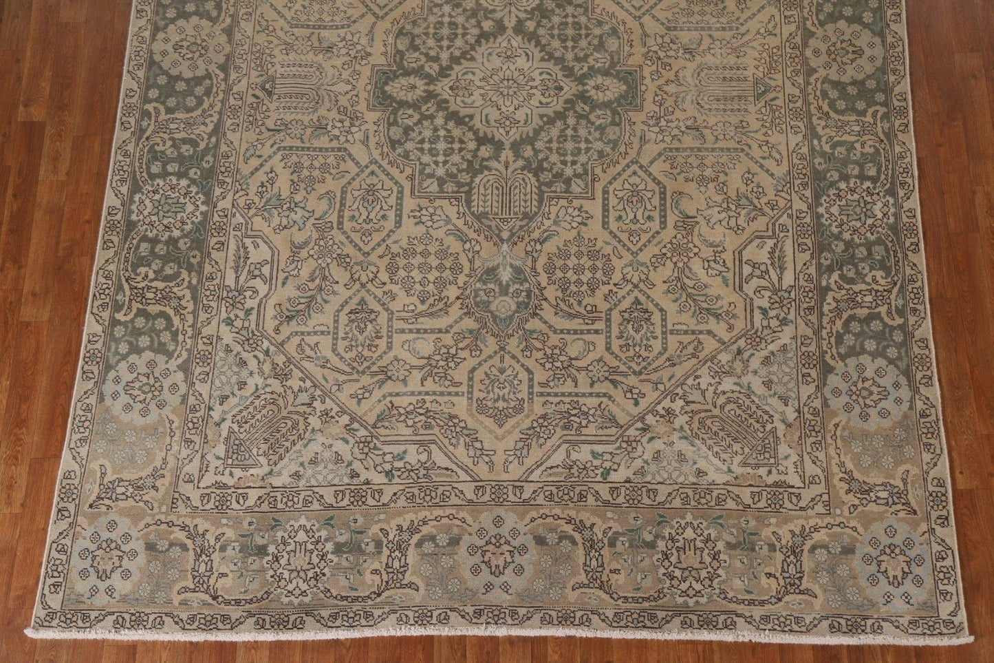 Distressed Geometric Tabriz Persian Area Rug 8x11