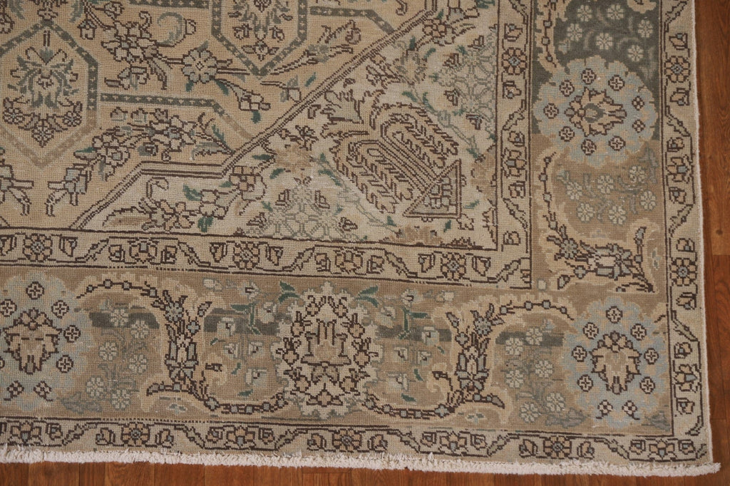 Distressed Geometric Tabriz Persian Area Rug 8x11