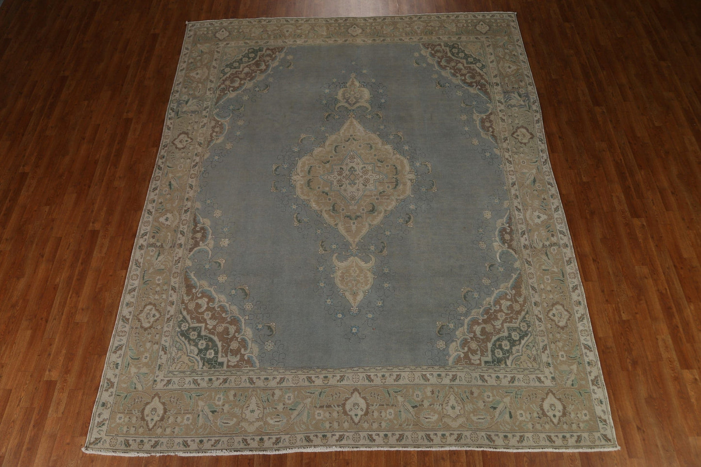 Vintage Distressed Tabriz Persian Area Rug 9x12