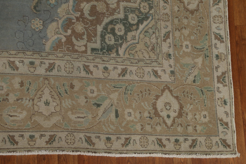 Vintage Distressed Tabriz Persian Area Rug 9x12