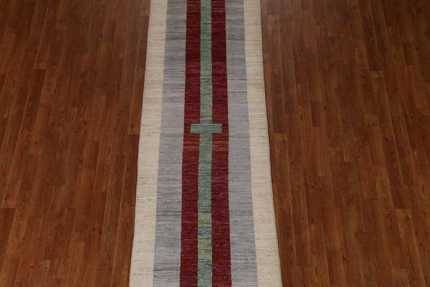 Geometric Gabbeh Kashkoli Wool Runner Rug 3x10