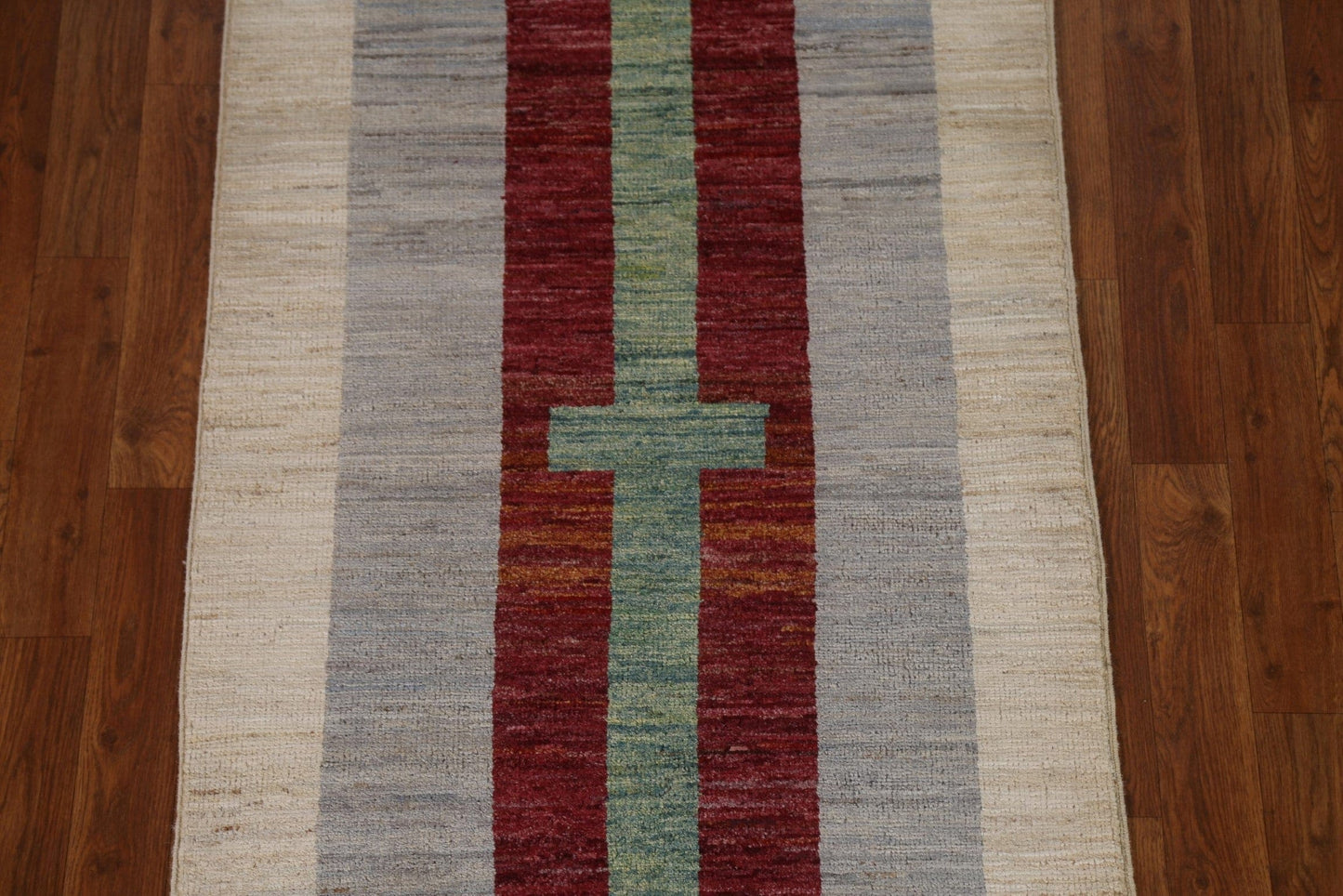 Geometric Gabbeh Kashkoli Wool Runner Rug 3x10