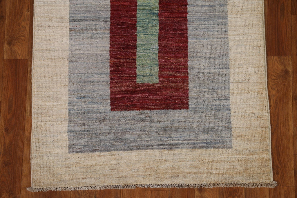 Geometric Gabbeh Kashkoli Wool Runner Rug 3x10