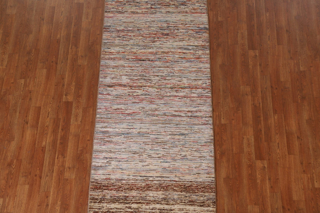 Striped Gabbeh Kashkoli Runner Rug 3x8