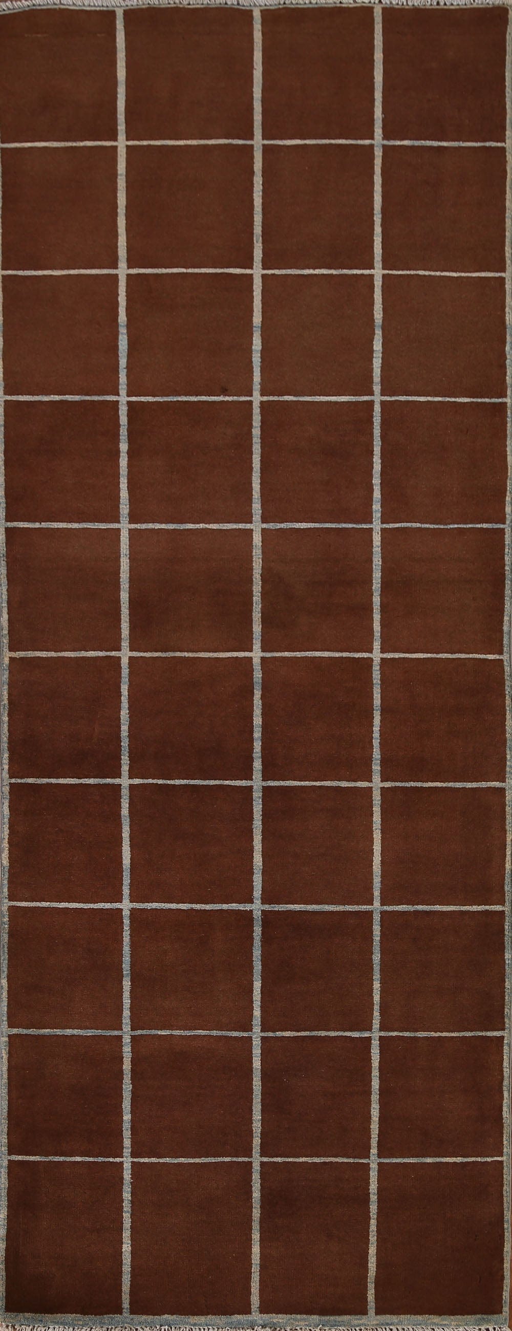 Checkered Gabbeh Kashkoli Runner Rug 3x8