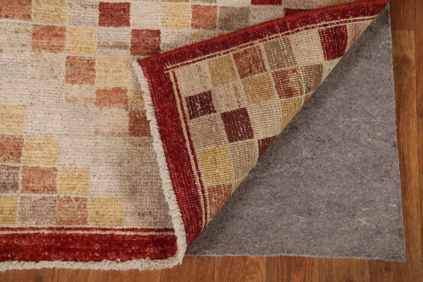 Checkered Gabbeh Kashkoli Runner Rug 3x11