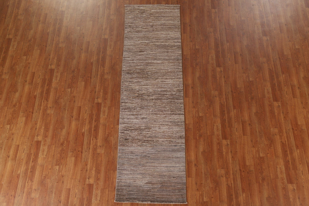 Striped Gabbeh Kashkoli Wool Runner Rug 3x9