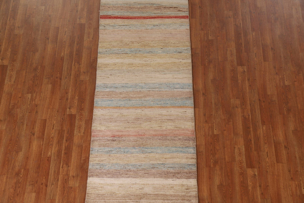 Gabbeh Kashkoli Striped Runner Rug 3x9