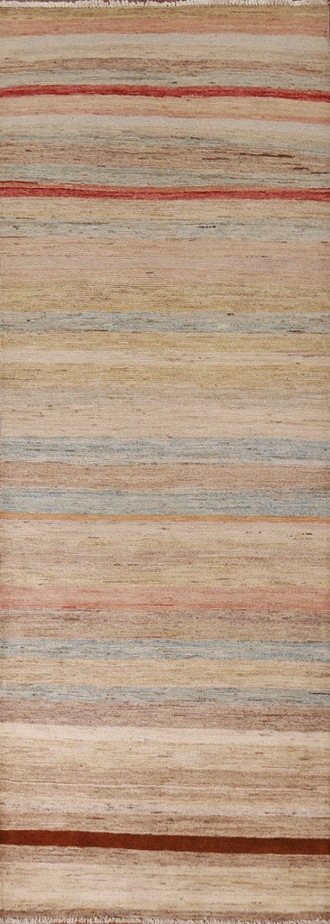 Gabbeh Kashkoli Striped Runner Rug 3x9