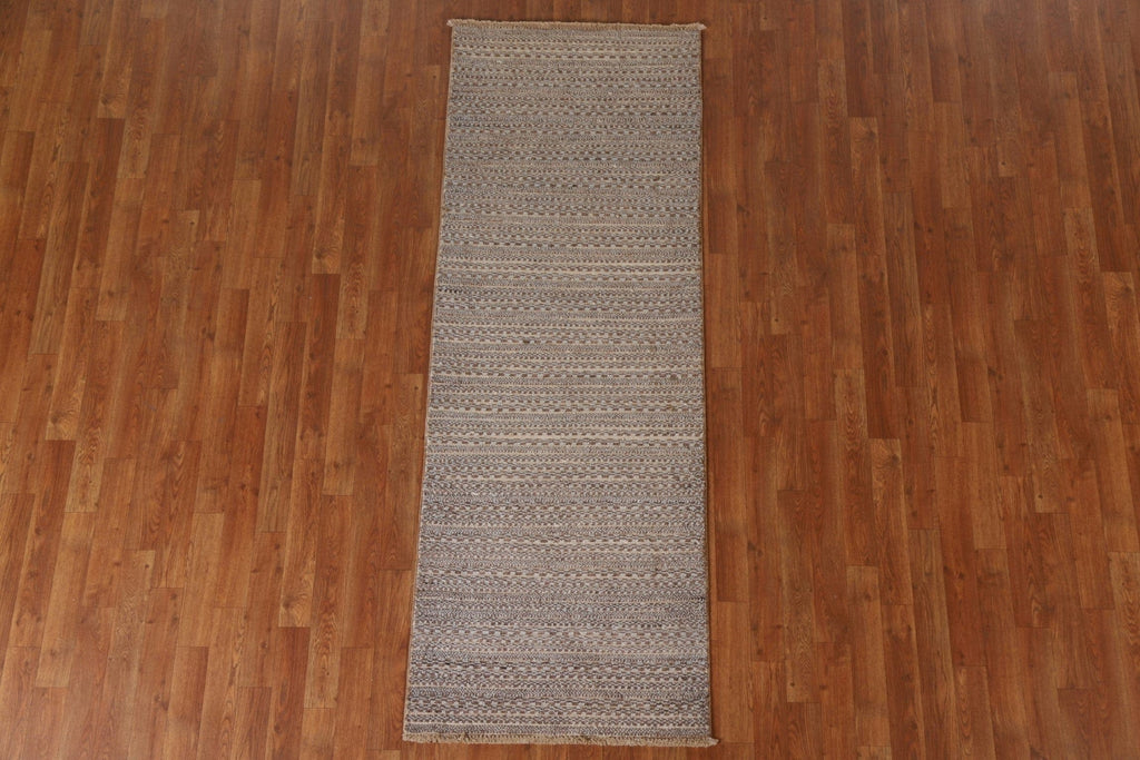 Handmade Gabbeh Kashkoli Wool Runner Rug 3x7