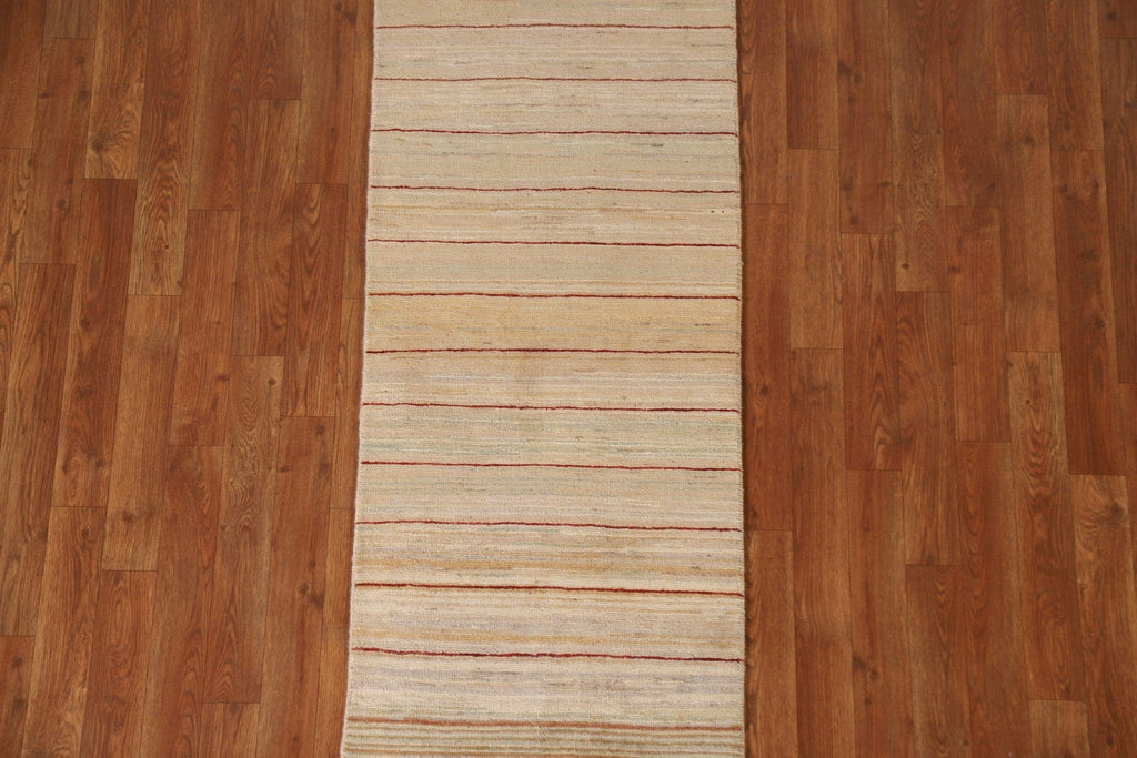 Striped Gabbeh Kashkoli Oriental Runner Rug 2x6