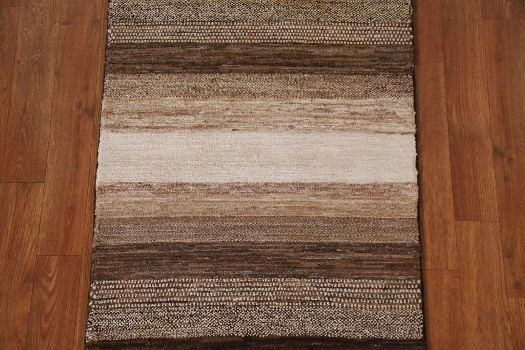 Striped Gabbeh Kashkoli Modern Area Rug 2x3