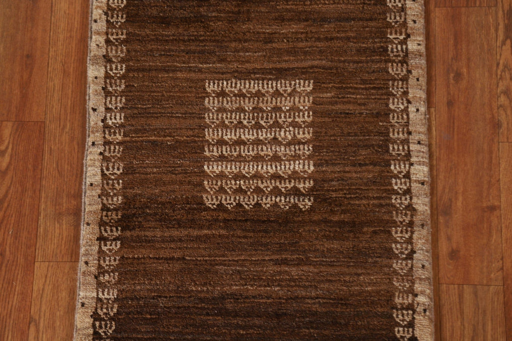 Brown Wool Gabbeh Kashkoli Square Rug 2x2