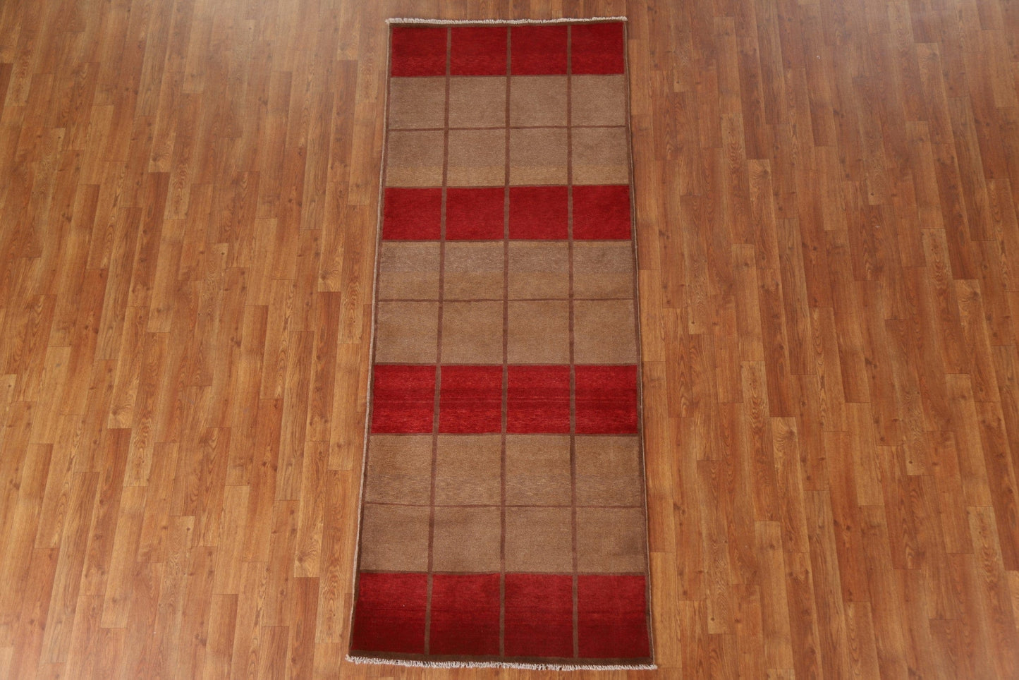 Geometric Gabbeh Kashkoli Oriental Runner Rug 3x8